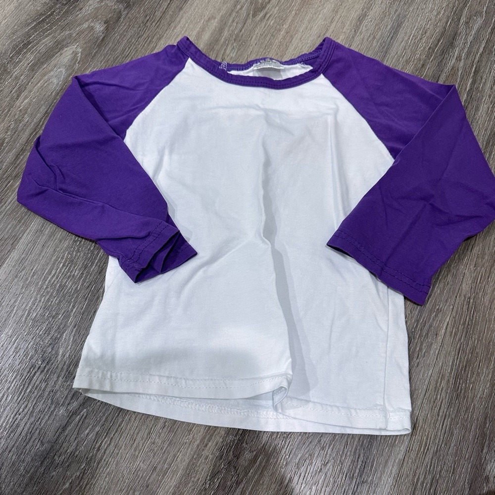 Kids Purple and White Raglan Shirt